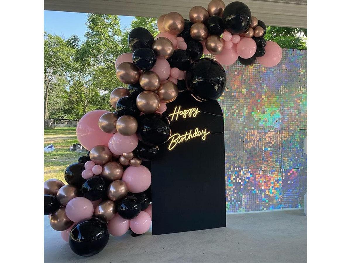 124Pcs Rose Gold Balloon Garland Arch Kit Black Pink and Rose Gold Balloons for Girls Women Birthday Party Wedding Bridal Shower Decorations - Lasercutwraps Shop