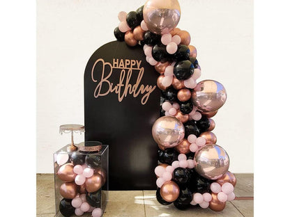 124Pcs Rose Gold Balloon Garland Arch Kit Black Pink and Rose Gold Balloons for Girls Women Birthday Party Wedding Bridal Shower Decorations - Lasercutwraps Shop