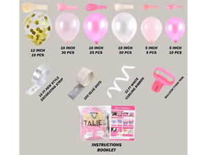 Balloon Arch Kit 114 Pcs, Pink, Hot Pink, Pearl White and Confetti Gold Garland for Parties, Baby Shower, Birthday, Bridal Shower Arch Kits - Lasercutwraps Shop