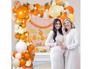 112pcs Little Cutie Orange Yellow White Balloon Garland Arch kit with Artificial Willow Leaves for Birthday Sunshine Baby Shower Bridal - Lasercutwraps Shop