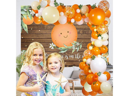 112pcs Little Cutie Orange Yellow White Balloon Garland Arch kit with Artificial Willow Leaves for Birthday Sunshine Baby Shower Bridal - Lasercutwraps Shop