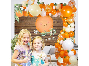 112pcs Little Cutie Orange Yellow White Balloon Garland Arch kit with Artificial Willow Leaves for Birthday Sunshine Baby Shower Bridal - Lasercutwraps Shop