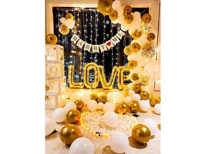 White Gold Balloon Garland Kit 100pcsï¼?8In 12In 10In 5In Arch Garland with White Gold Metallic Chrome and Gold Confetti Balloons with - Lasercutwraps Shop