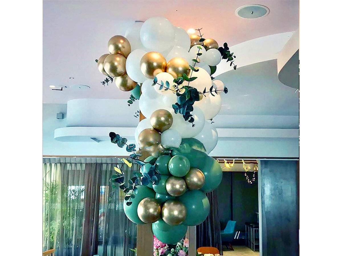 Sage Green White Gold Balloons Garland Kit Sage Green 130Pcs Metallic Latex Gold Balloon Kit for Jungle Baby Boy Shower Birthday Holiday - Lasercutwraps Shop