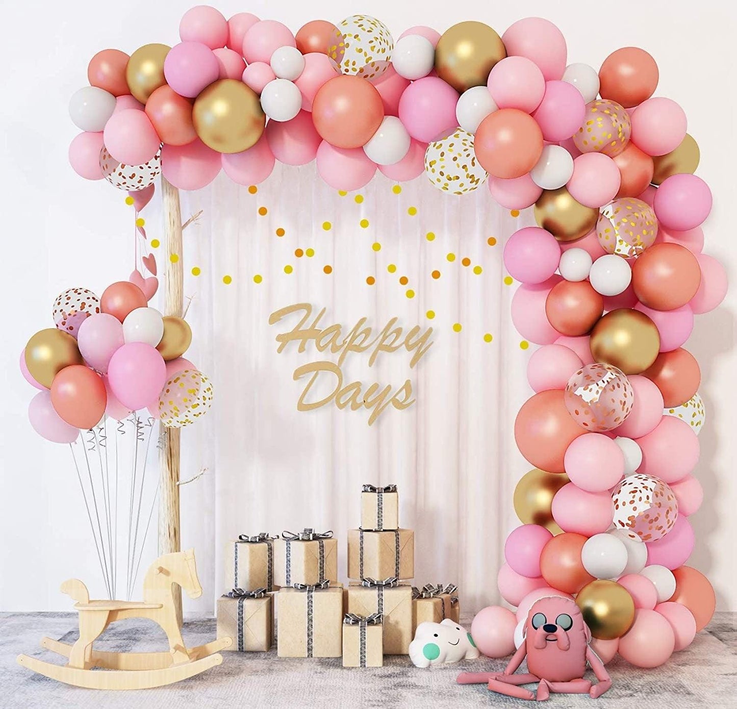 119pcs Rose Gold Balloon Garland Arch Kit, Birthday Party Balloon Arch Decoration, Bridal Shower Decor, Baby Shower Ballloon Arch - Lasercutwraps Shop