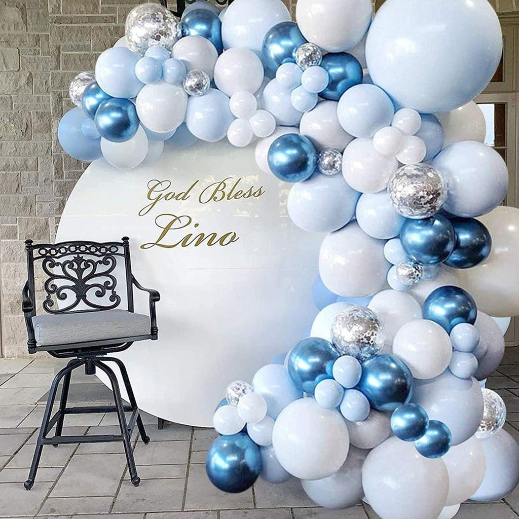 126pcs Blue Silver Balloon Garland Kit for Birthday Baby Shower Boho Balloon Arch Decoration, Party Balloon Backdrop - Lasercutwraps Shop