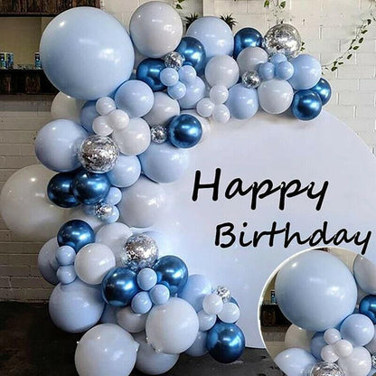 126pcs Blue Silver Balloon Garland Kit for Birthday Baby Shower Boho Balloon Arch Decoration, Party Balloon Backdrop - Lasercutwraps Shop