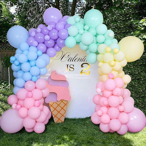 Pastel Rainbow Balloon Garland Arch Kit, Baby Shower Gender Reveal Balloon Arch, Unicorn Ice Cream Party Arch Girls #RAINBOWPASTELBL - Lasercutwraps Shop