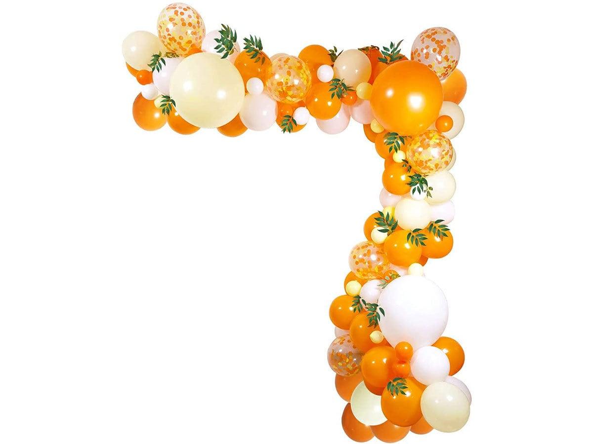 112pcs Little Cutie Orange Yellow White Balloon Garland Arch kit with Artificial Willow Leaves for Birthday Sunshine Baby Shower Bridal - Lasercutwraps Shop