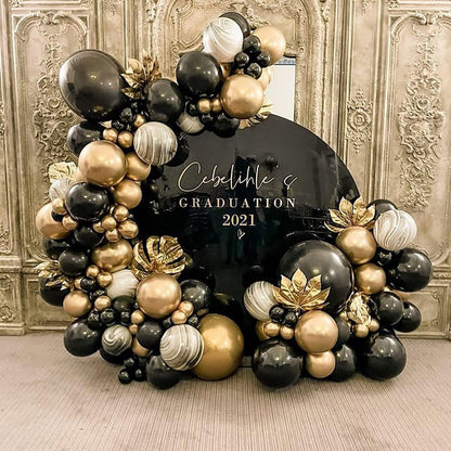 Diy Black Gold Balloon Garland Arch Kit for 30th 40th Birthday Graduation New Year Eve Halloween Anniversary Party Backdrop Decoration - Lasercutwraps Shop