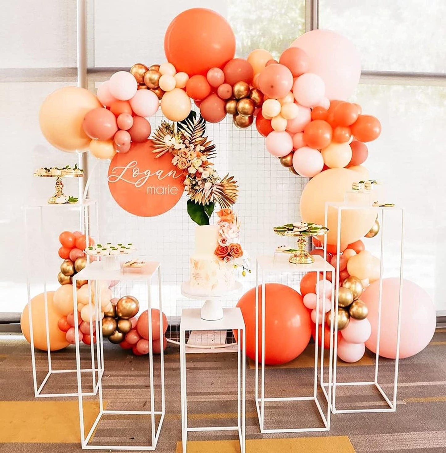 141pcs Matte Balloon Garland Kit Dusty Pink Coral Peach Girls Kids 1st Birthday Themed Baby Shower Bachelorette Bridal Showers - Lasercutwraps Shop