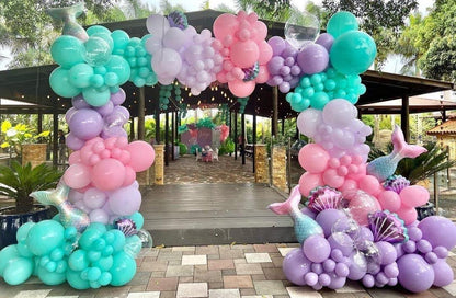 Mermaid Balloon Garland Arch Kit, Pastel Seashell Mermaid Balloon Birthday Decor, Under The Sea Decor Baby Shower 1st Birthday - Lasercutwraps Shop