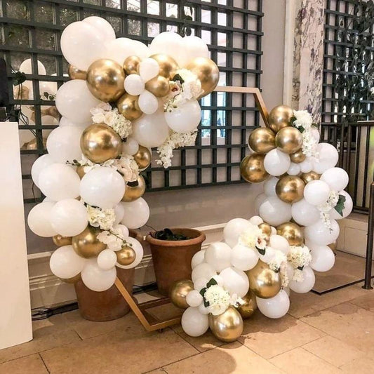 120pcs Gold White Confetti Balloon Garland Kit for Birthday Baby Shower Boho Balloon Arch Decoration, Party Balloon Backdrop - Lasercutwraps Shop