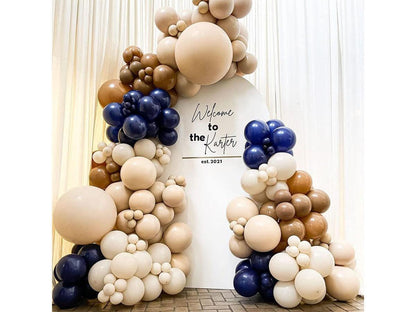 Blue Brown Balloon Arch Garland Kit Blush Nude Navy Blue Double Stuffed Latex Balloon For Baby Shower Birthday Wedding Anniversary - Lasercutwraps Shop