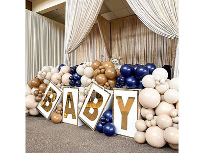 Blue Brown Balloon Arch Garland Kit Blush Nude Navy Blue Double Stuffed Latex Balloon For Baby Shower Birthday Wedding Anniversary - Lasercutwraps Shop