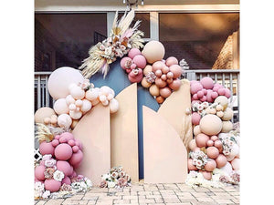 Nude Dusty Pink Balloon Garland Kit Blush Coffee Brown Rose Gold Metallic Double Stuffed Latex Balloons For Wedding Engagement Birthday - Lasercutwraps Shop