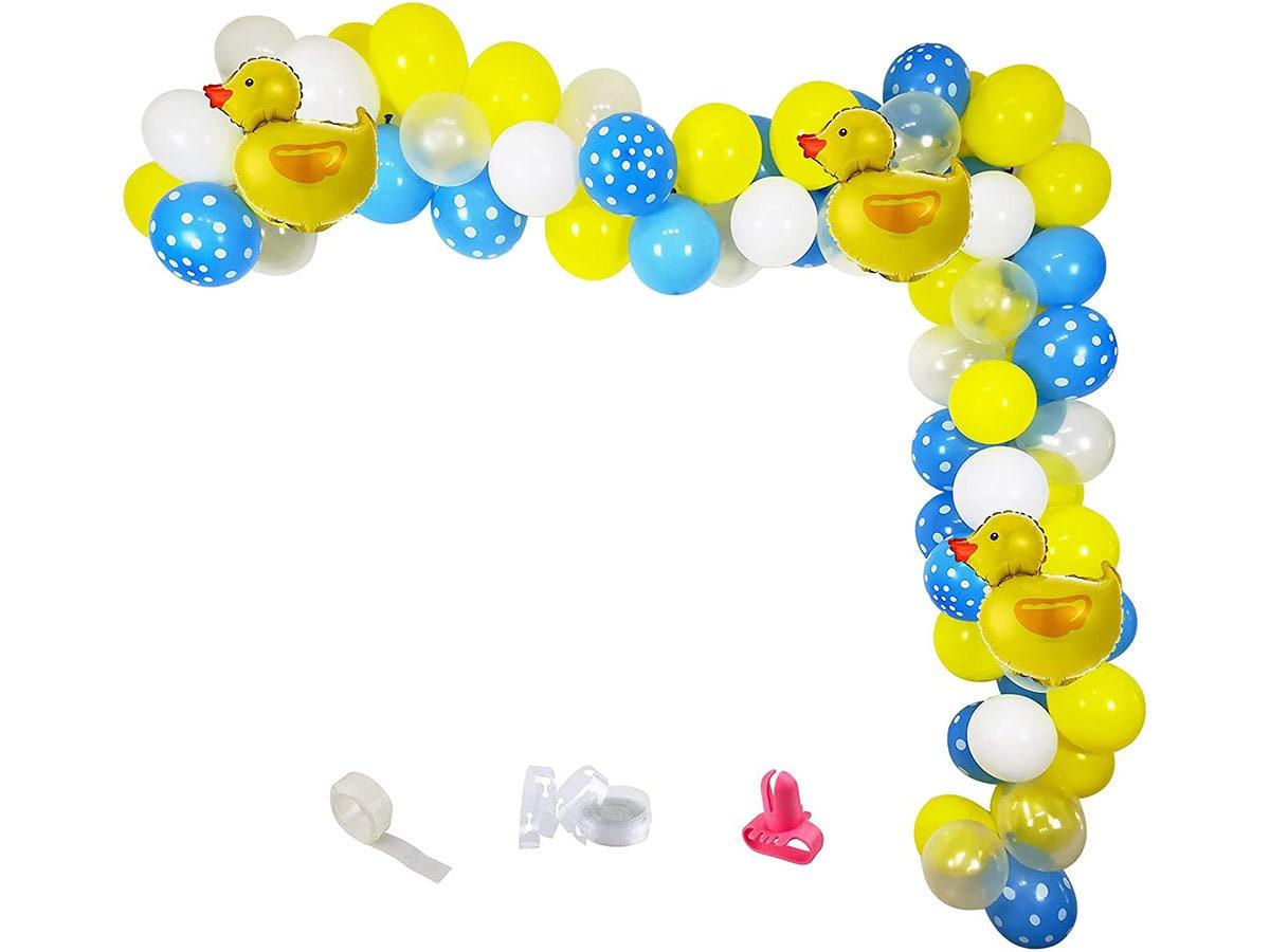 Yellow Duck Balloon Garland Kit Blue Yellow White Latex Balloon Duck Foil Balloon for Boy or Girl Rubber Duck Themed Birthday Baby Shower - Lasercutwraps Shop