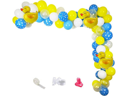 Yellow Duck Balloon Garland Kit Blue Yellow White Latex Balloon Duck Foil Balloon for Boy or Girl Rubber Duck Themed Birthday Baby Shower - Lasercutwraps Shop