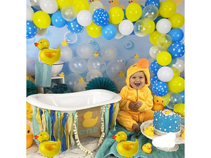 Yellow Duck Balloon Garland Kit Blue Yellow White Latex Balloon Duck Foil Balloon for Boy or Girl Rubber Duck Themed Birthday Baby Shower - Lasercutwraps Shop