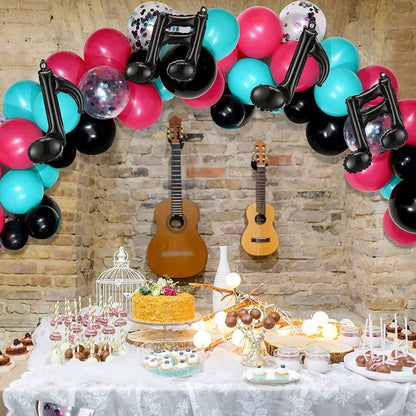 TIK TOK Balloon Garland Arch Kit, Musical Tiktok Theme Birthday Disco Party Balloon Decoration, Tik Tok Birthday Balloon Arch Kit - Lasercutwraps Shop