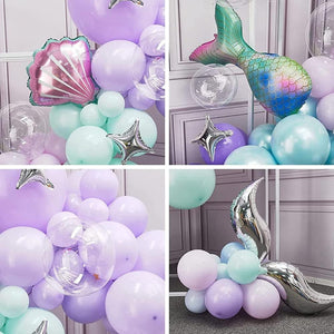 Mermaid Balloon Garland Arch Kit, Pastel Seashell Mermaid Balloon Birthday Decor, Under The Sea Decor Baby Shower 1st Birthday - Lasercutwraps Shop