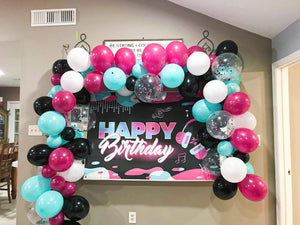 TIK TOK Balloon Garland Arch Kit, Musical Tiktok Theme Birthday Disco Party Balloon Decoration, Tik Tok Birthday Balloon Arch Kit - Lasercutwraps Shop