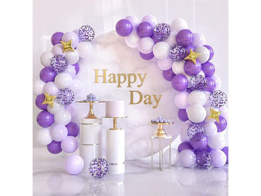 Purple Balloon Garland Arch Kit 104pcs Purple Party Decorations With Purple Confetti Balloons for Baby Shower Birthday Wedding Party Decorat - Lasercutwraps Shop