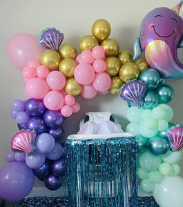 150pcs Mermaid Tail Balloon Garland Arch Kit, Mermaid Theme Girl Birthday Party Decorations - Lasercutwraps Shop