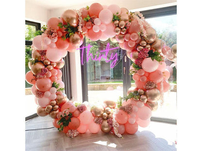 Dusty Rose Balloon Garland Kit Retro Pink Gold Chrome Balloon Arch 150pcs Latex Pastel Pink Party Balloons for Baby Shower Birthday Bridal - Lasercutwraps Shop