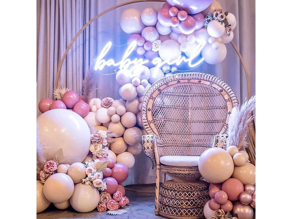 Nude Dusty Pink Balloon Garland Kit Blush Coffee Brown Rose Gold Metallic Double Stuffed Latex Balloons For Wedding Engagement Birthday - Lasercutwraps Shop