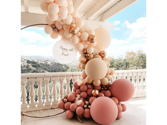 Nude Dusty Pink Balloon Garland Kit Blush Coffee Brown Rose Gold Metallic Double Stuffed Latex Balloons For Wedding Engagement Birthday - Lasercutwraps Shop