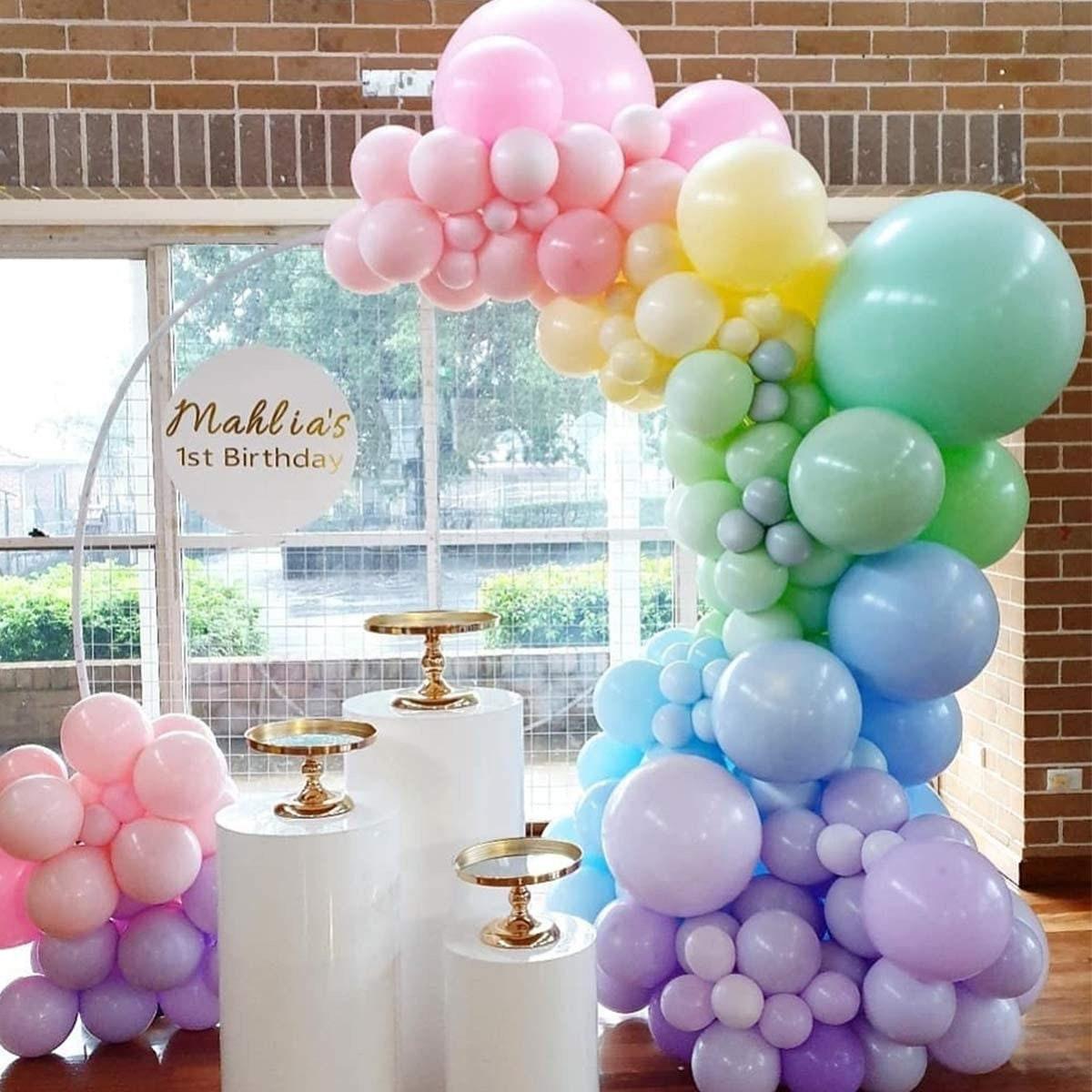 Pastel Rainbow Balloon Garland Arch Kit, Baby Shower Gender Reveal Balloon Arch, Unicorn Ice Cream Party Arch Girls #RAINBOWPASTELBL - Lasercutwraps Shop