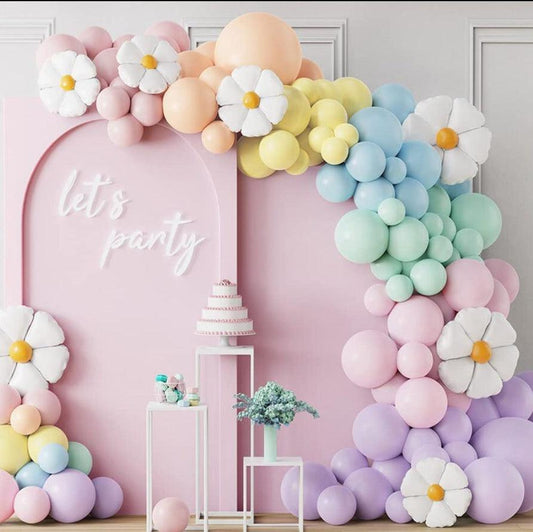 159Pcs Daisy Balloon Garland Arch Kit White Groovy Daisy Flower Macaron Pastel Balloons Garland for Baby Shower Daisy Theme Wedding Birthday - Lasercutwraps Shop