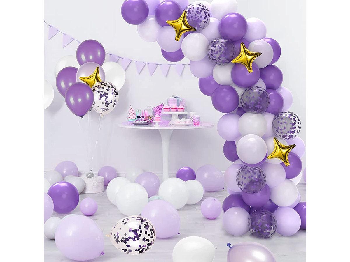 Purple Balloon Garland Arch Kit 104pcs Purple Party Decorations With Purple Confetti Balloons for Baby Shower Birthday Wedding Party Decorat - Lasercutwraps Shop