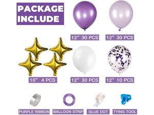 Purple Balloon Garland Arch Kit 104pcs Purple Party Decorations With Purple Confetti Balloons for Baby Shower Birthday Wedding Party Decorat - Lasercutwraps Shop