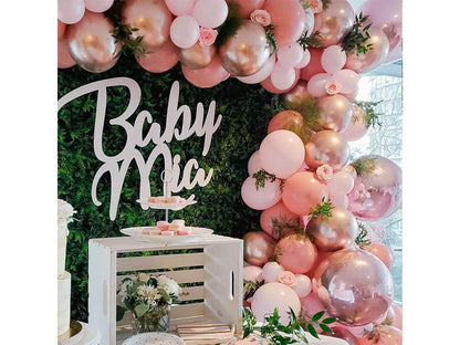 Dusty Rose Balloon Garland Kit Retro Pink Gold Chrome Balloon Arch 150pcs Latex Pastel Pink Party Balloons for Baby Shower Birthday Bridal - Lasercutwraps Shop