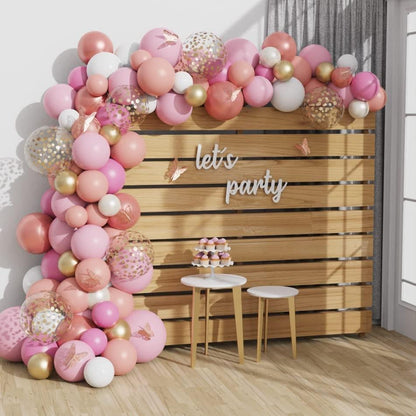 119pcs Rose Gold Balloon Garland Arch Kit, Birthday Party Balloon Arch Decoration, Bridal Shower Decor, Baby Shower Ballloon Arch - Lasercutwraps Shop