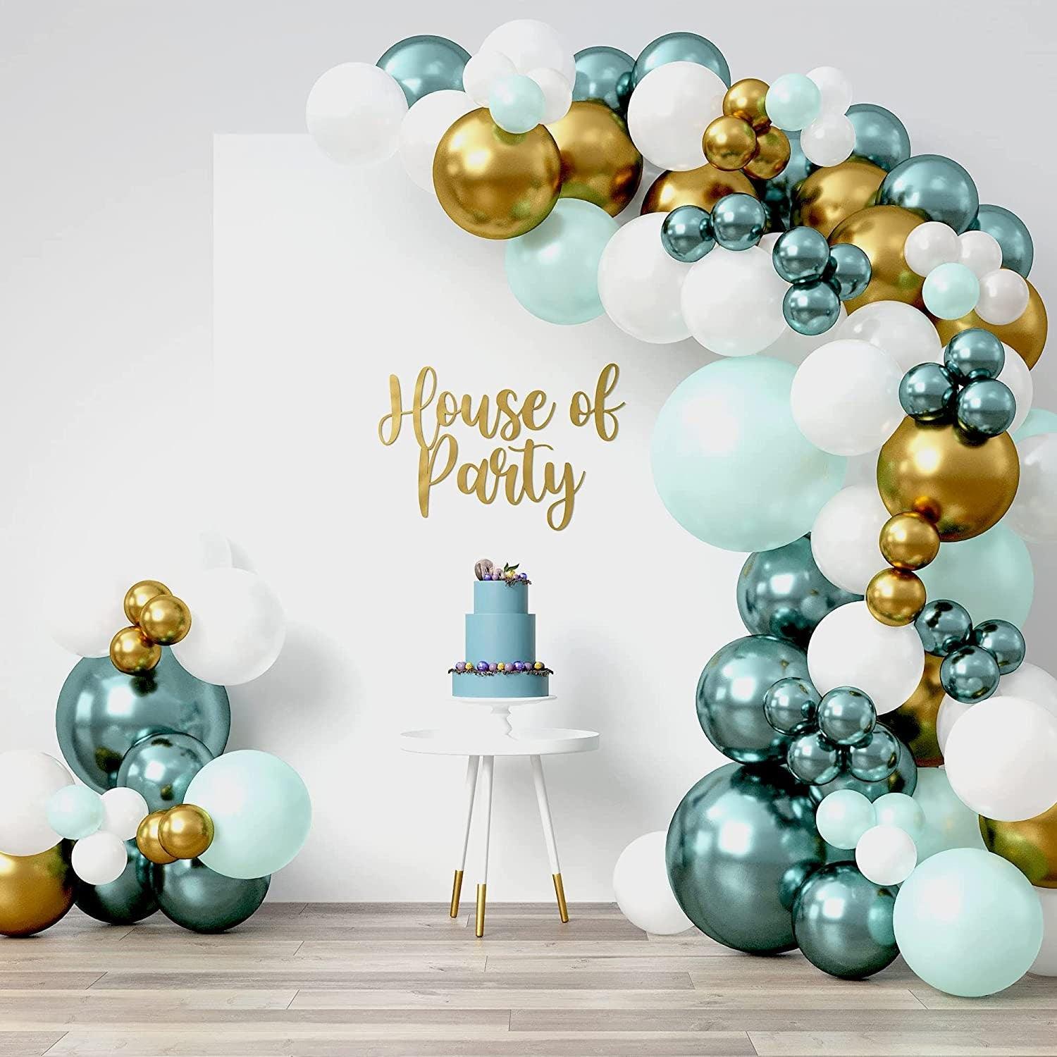 99 Pcs Green Gold Balloon Garland Arch Kit Best Party Decorations for Wedding, Anniversary, Birthday, Engagement, and Bachelorette Party - Lasercutwraps Shop