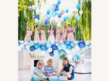 130 PCS Blue Balloon Garland Arch Kit White Balloons Latex Balloons Set for Wedding Birthday Balloons Baby Shower Decorations - Lasercutwraps Shop