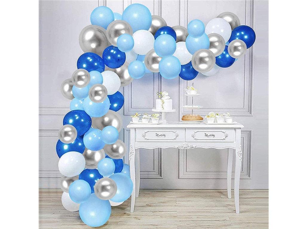 130 PCS Blue Balloon Garland Arch Kit White Balloons Latex Balloons Set for Wedding Birthday Balloons Baby Shower Decorations - Lasercutwraps Shop