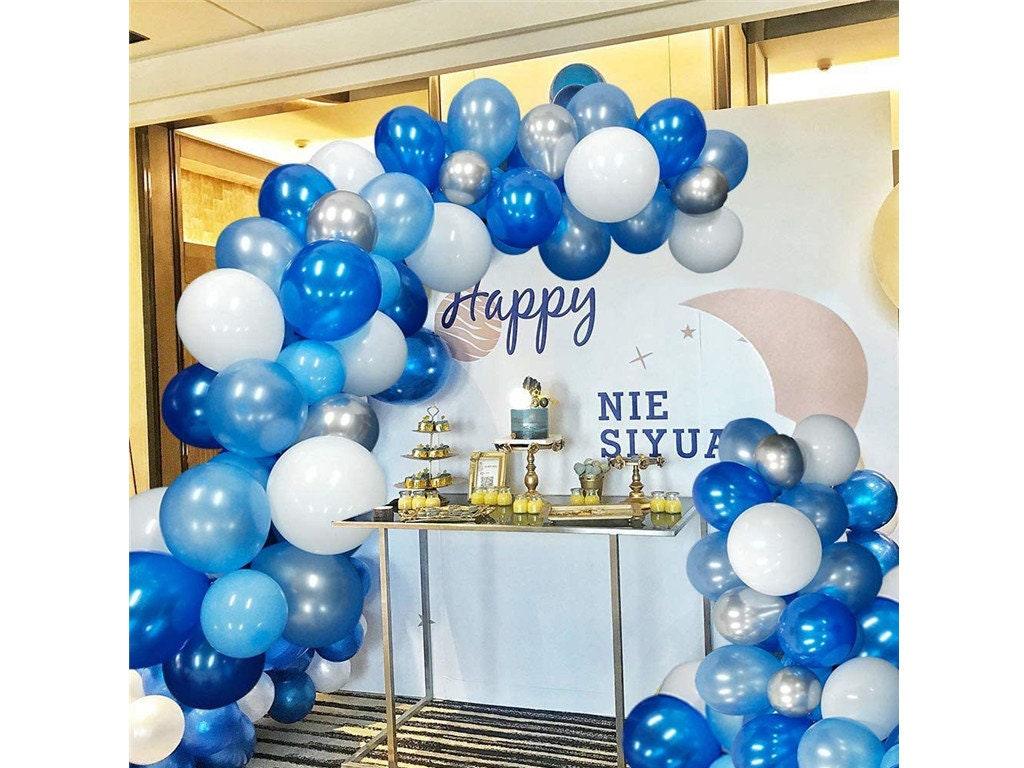 130 PCS Blue Balloon Garland Arch Kit White Balloons Latex Balloons Set for Wedding Birthday Balloons Baby Shower Decorations - Lasercutwraps Shop