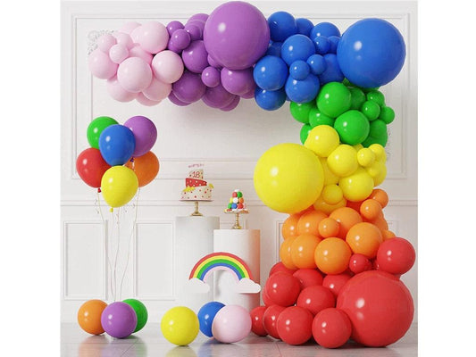 Rainbow Balloons Garland Arch Kit Mixed Size Assorted Color Balloons for Birthday Party Baby Shower Wedding Decorations - Lasercutwraps Shop