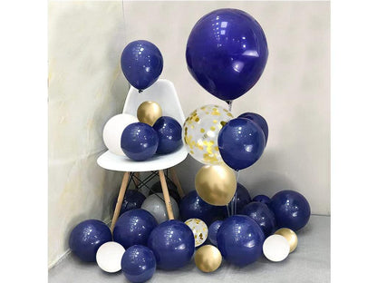 Blue and Gold Balloons Garland kit 120Pcs Navy Blue Balloons White Gold Confetti Balloons for Baby Shower Birthday and New Year Party - Lasercutwraps Shop