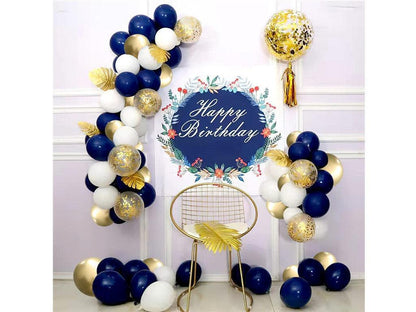 Blue and Gold Balloons Garland kit 120Pcs Navy Blue Balloons White Gold Confetti Balloons for Baby Shower Birthday and New Year Party - Lasercutwraps Shop