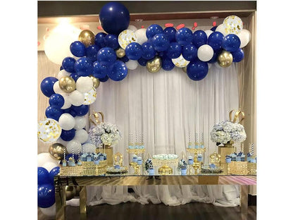 Blue and Gold Balloons Garland kit 120Pcs Navy Blue Balloons White Gold Confetti Balloons for Baby Shower Birthday and New Year Party - Lasercutwraps Shop