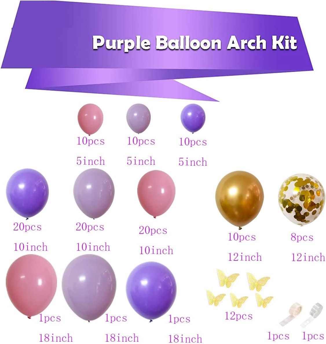 114pcs Pink and Purple Balloons Garland Arch Kit for Engagement Wedding Baby Shower Birthday Party Anniversary Celebration Butterfly Decor - Lasercutwraps Shop