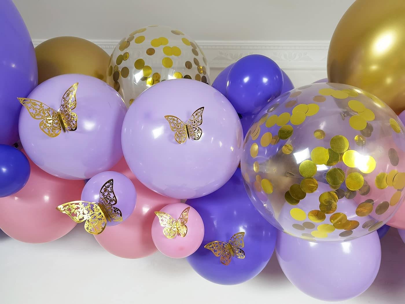 114pcs Pink and Purple Balloons Garland Arch Kit for Engagement Wedding Baby Shower Birthday Party Anniversary Celebration Butterfly Decor - Lasercutwraps Shop