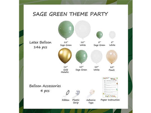 Green Balloon Garland Arch Kit 150 Pcs, Blush Sage Green Gold White Balloons Baby Shower Balloons Birthday Party Decorations Bridal Shower - Lasercutwraps Shop