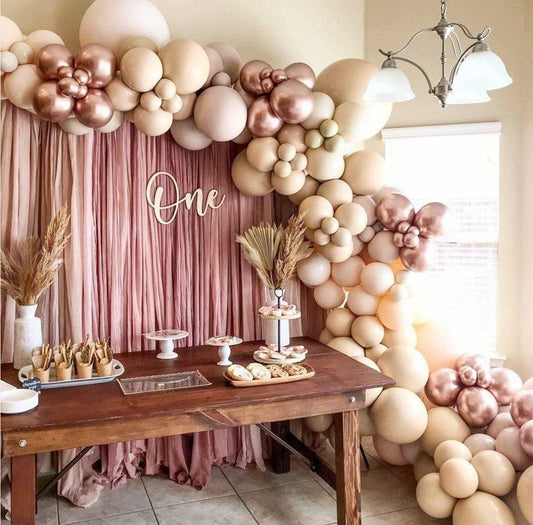 Nude Chrome Champagne Balloon Arch garland |Premium | Retro | Christmas| Boohoo | Adults Party | Baby Shower | Bridal Shower | Wedding - Lasercutwraps Shop