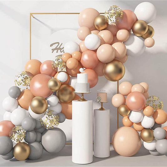 129 Pieces Blush Balloon Garland Arch Kit Rose Gold Pastel Orange Confetti Latex Balloons for Wedding Birthday Party Baby Shower Decor - Lasercutwraps Shop